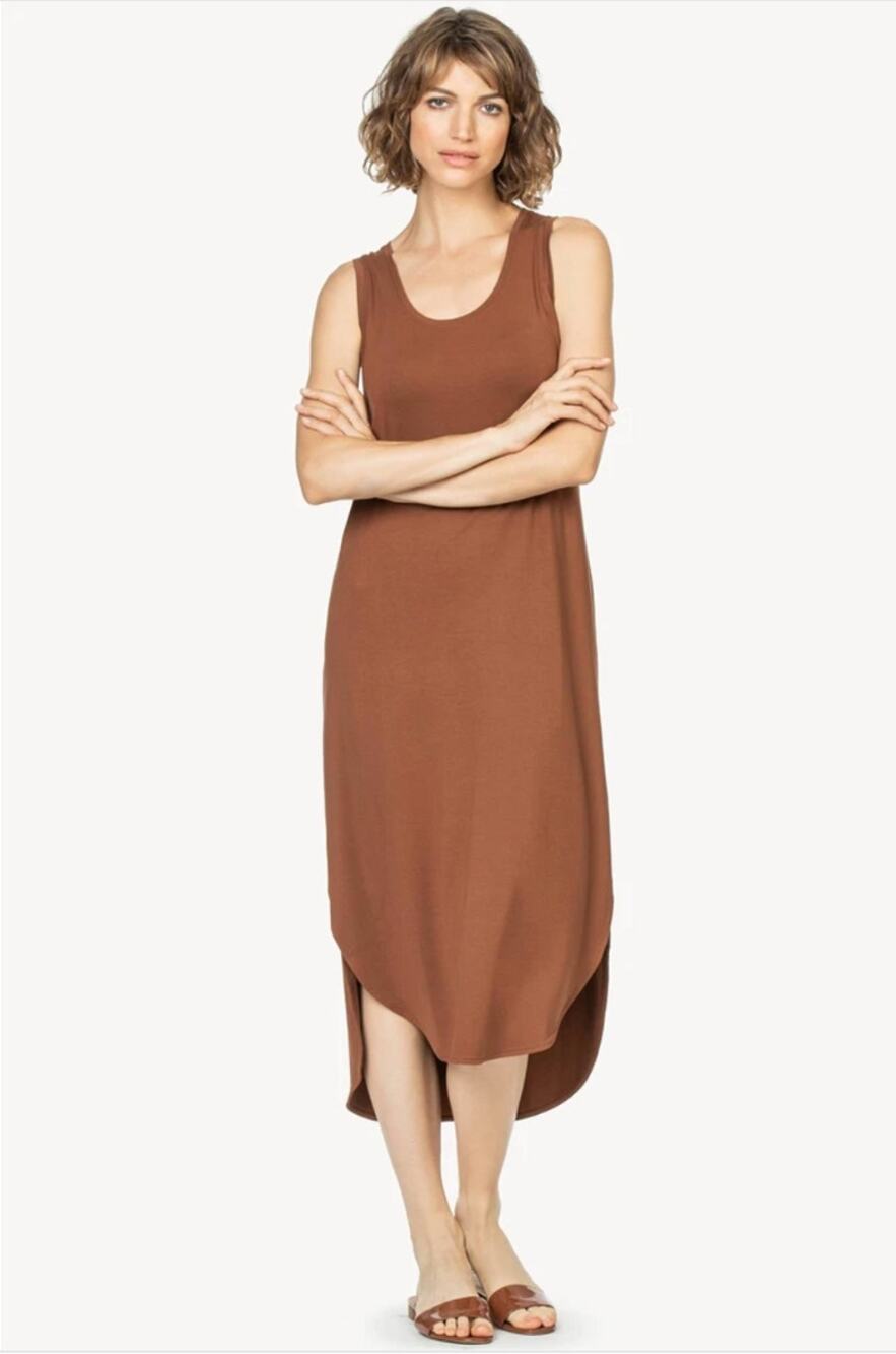 Lilla P Easy Tank Dress Brown XS